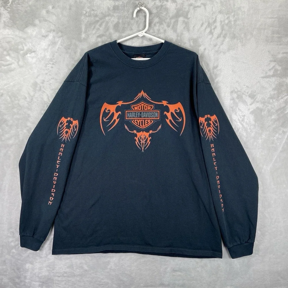 VTG Harley Davidson Shirt Mens XL Long Sleeve NYC Graphic Tee USA Made 2000 Y2K